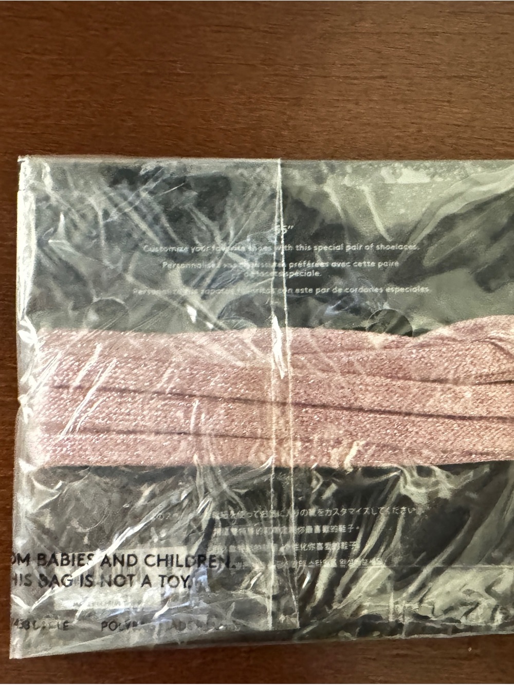 Coach Light Pink Glitter Shoelaces - Women's Accessory - Picture 2 of 2
